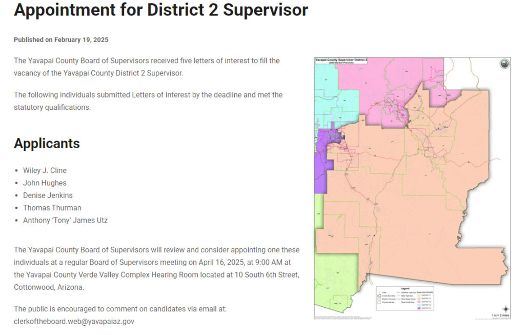 Camp Verde Mayor applied for Supervisor’s seat, [br]contrary to AZ Constitution