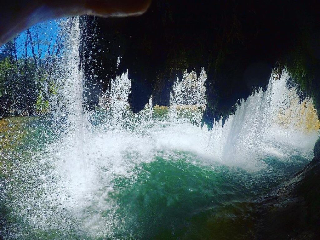Taking a break and enjoying Fossil Creek Falls from a different angle. Such a fun hike and even cooler waterfall to reach.
